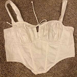 Whi te  cotton candy LA / tobi crop top small